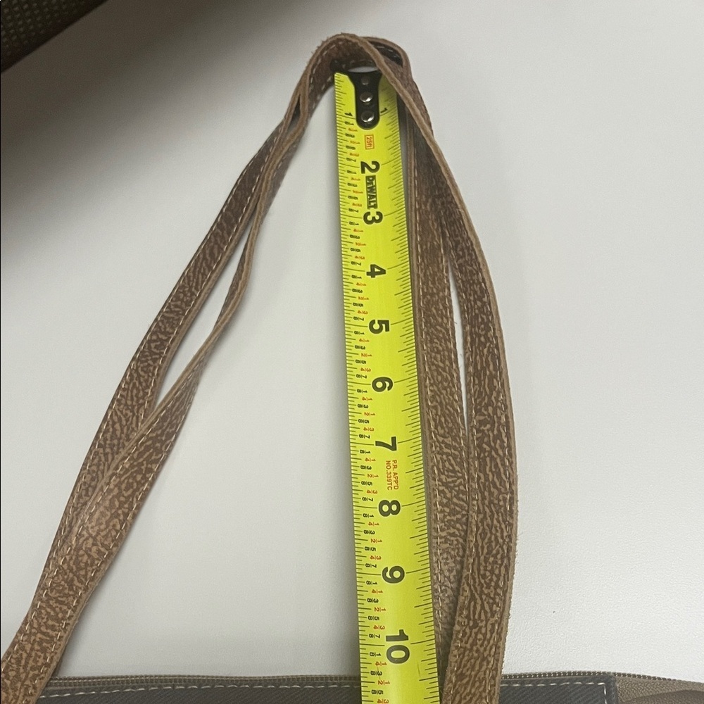 Myra Bag Geometric Brown / Cream w/ leather accents Large Tote - Picture 4 of 12